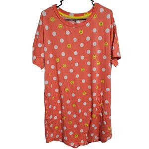 Secret Treasures Polka Dot Smiley Face Nightgown Size Small Short Sleeve